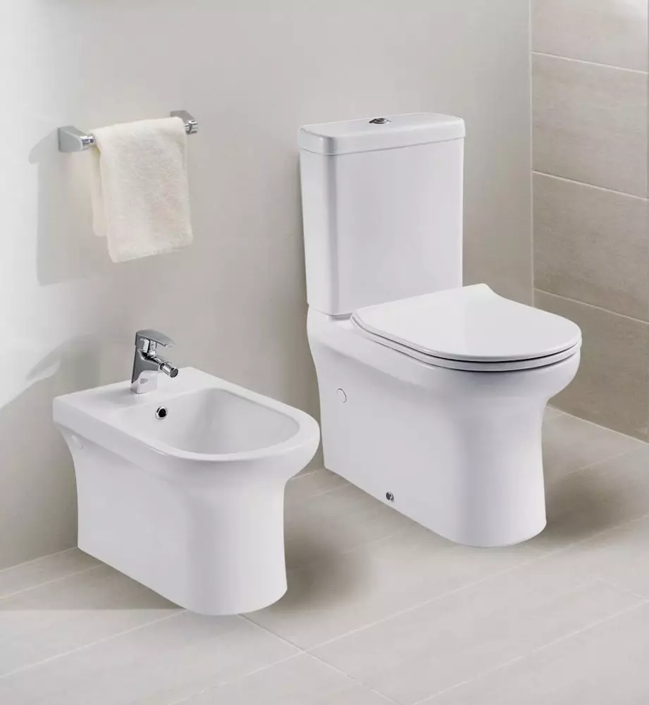 Bearless Golv Toalett: Vilka modeller utan RIM är bättre? Välja en toalettskål med tank och utan det, från porslin eller faience. Betyg 10533_21