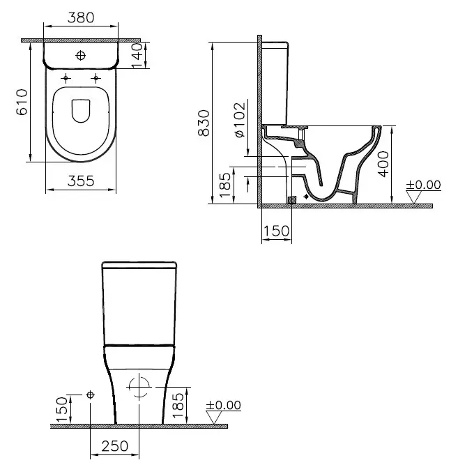 Bearless gulv toalett: Hvilke modeller uten kant er bedre? Å velge en toalettskål med en tank og uten det, fra porselen eller faience. Vurdering 10533_26
