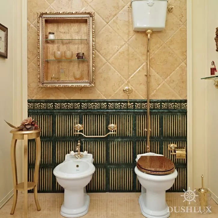 Tualete të larta bach: dizajn dhe lloje të lojë me birila të tualetit me një tip të lartë në një tub në tualet 10535_8