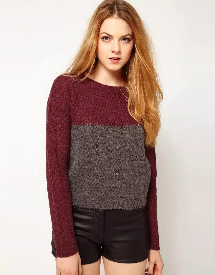 बरगंडी स्वेटर (34 फोटो): क्या पहनना है 1053_23