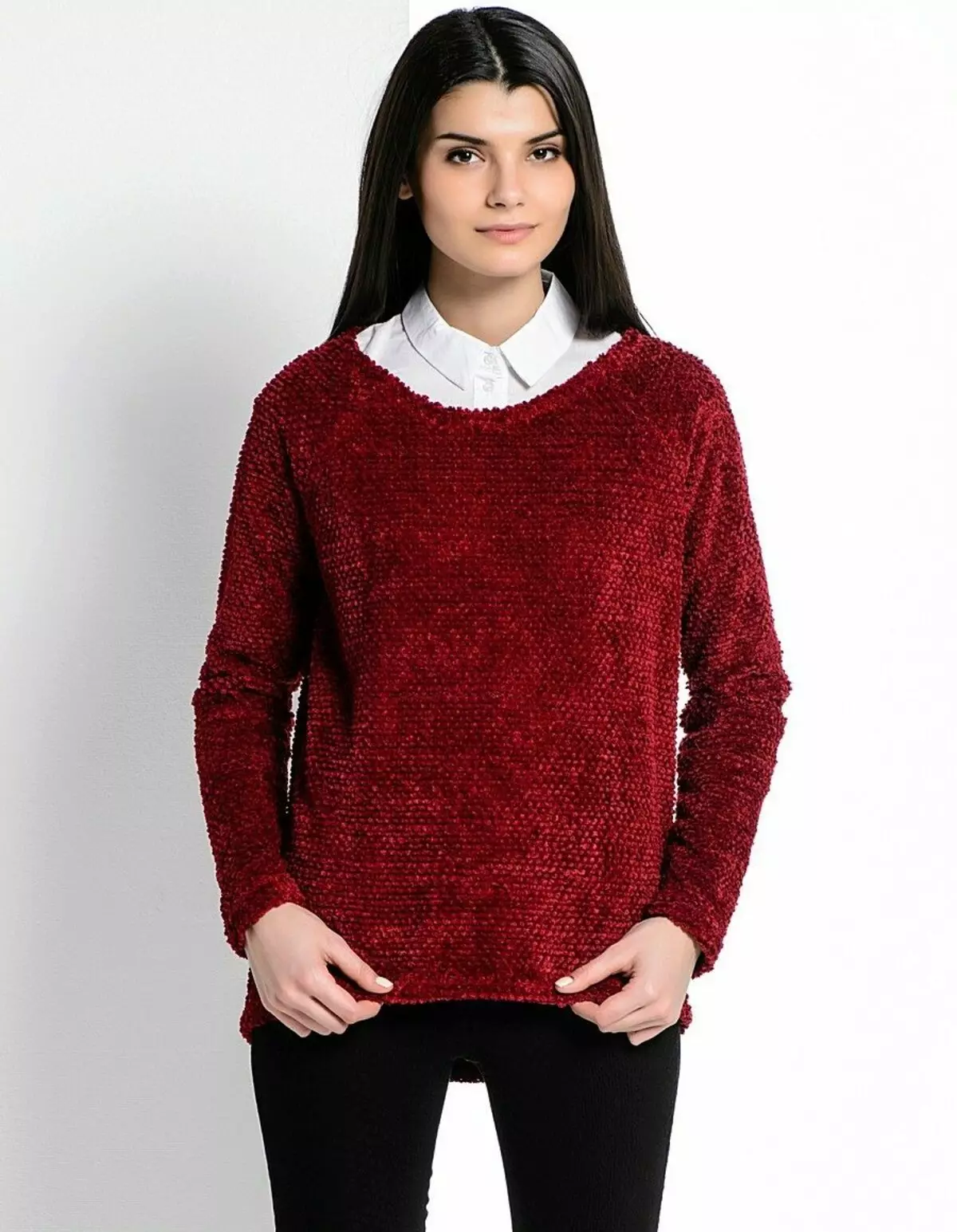 बरगंडी स्वेटर (34 फोटो): क्या पहनना है 1053_5