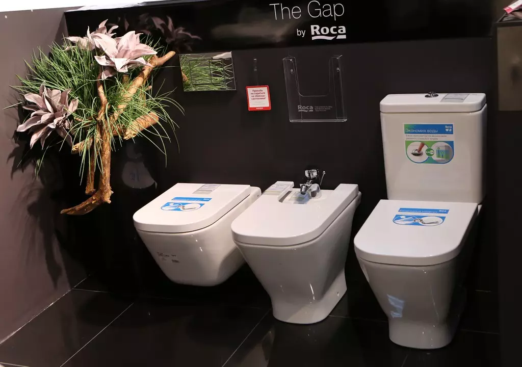 Roca toilette: Kenmerke van opgeskorte en woedende modelle, reindeters van toiletbakke Gap skoon rand en Victoria Nord, Dama Senso Compacto en Debba, Resensies 10542_16
