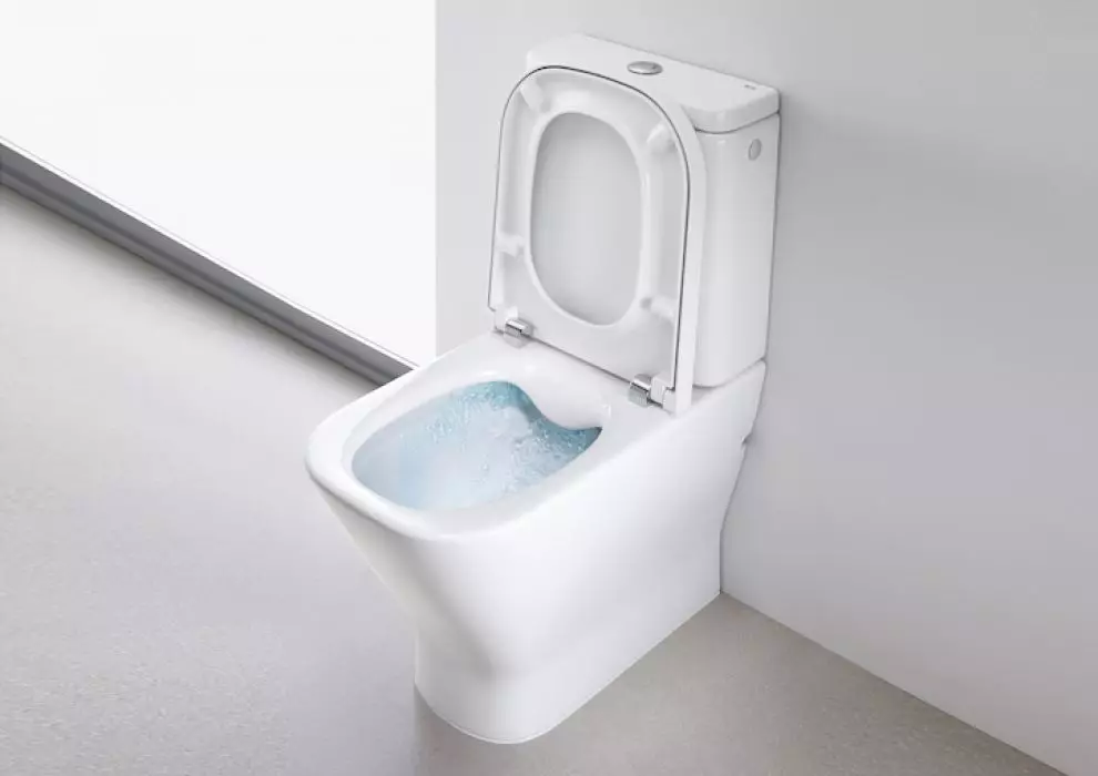 Roca toilette: Kenmerke van opgeskorte en woedende modelle, reindeters van toiletbakke Gap skoon rand en Victoria Nord, Dama Senso Compacto en Debba, Resensies 10542_24