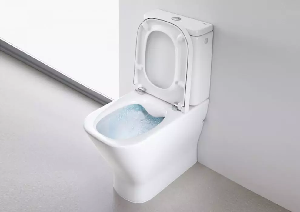 Rocaトイレ：中断と激怒モデルの特徴、トイレのボウルのレインタイトギャップクリーンリムとビクトリアノール、ダマセンソコンパクトとデブバ、レビュー 10542_24