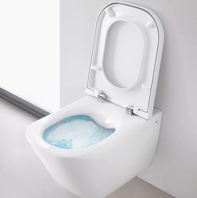 Rocaトイレ：中断と激怒モデルの特徴、トイレのボウルのレインタイトギャップクリーンリムとビクトリアノール、ダマセンソコンパクトとデブバ、レビュー 10542_36