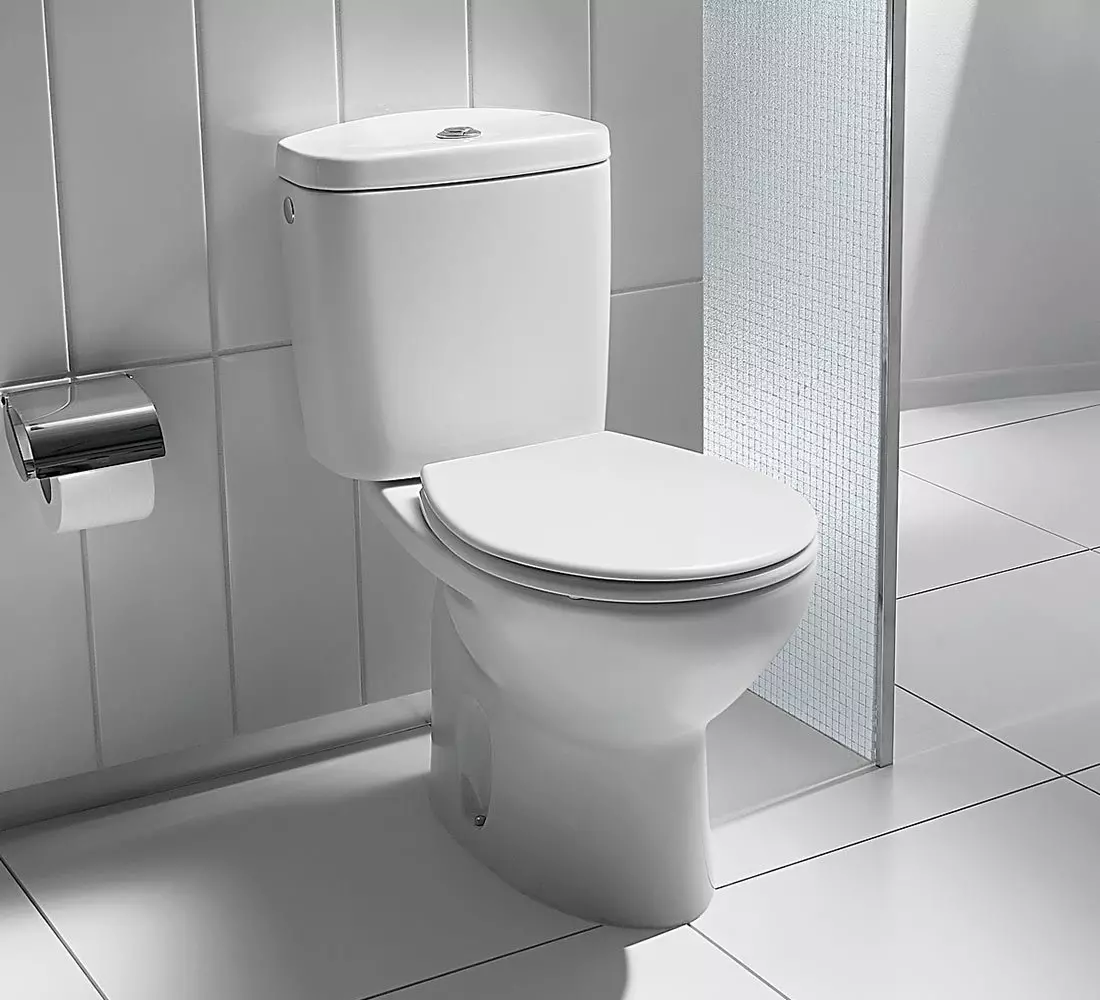 Roca toilette: Kenmerke van opgeskorte en woedende modelle, reindeters van toiletbakke Gap skoon rand en Victoria Nord, Dama Senso Compacto en Debba, Resensies 10542_6