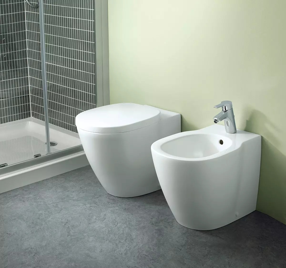 Ideel standard toiletter: gulv, suspenderet og andre typer toiletskåle, oversigt over modeller med mikrolift, Connect, Tesi Aquablade og Ocean 10553_11