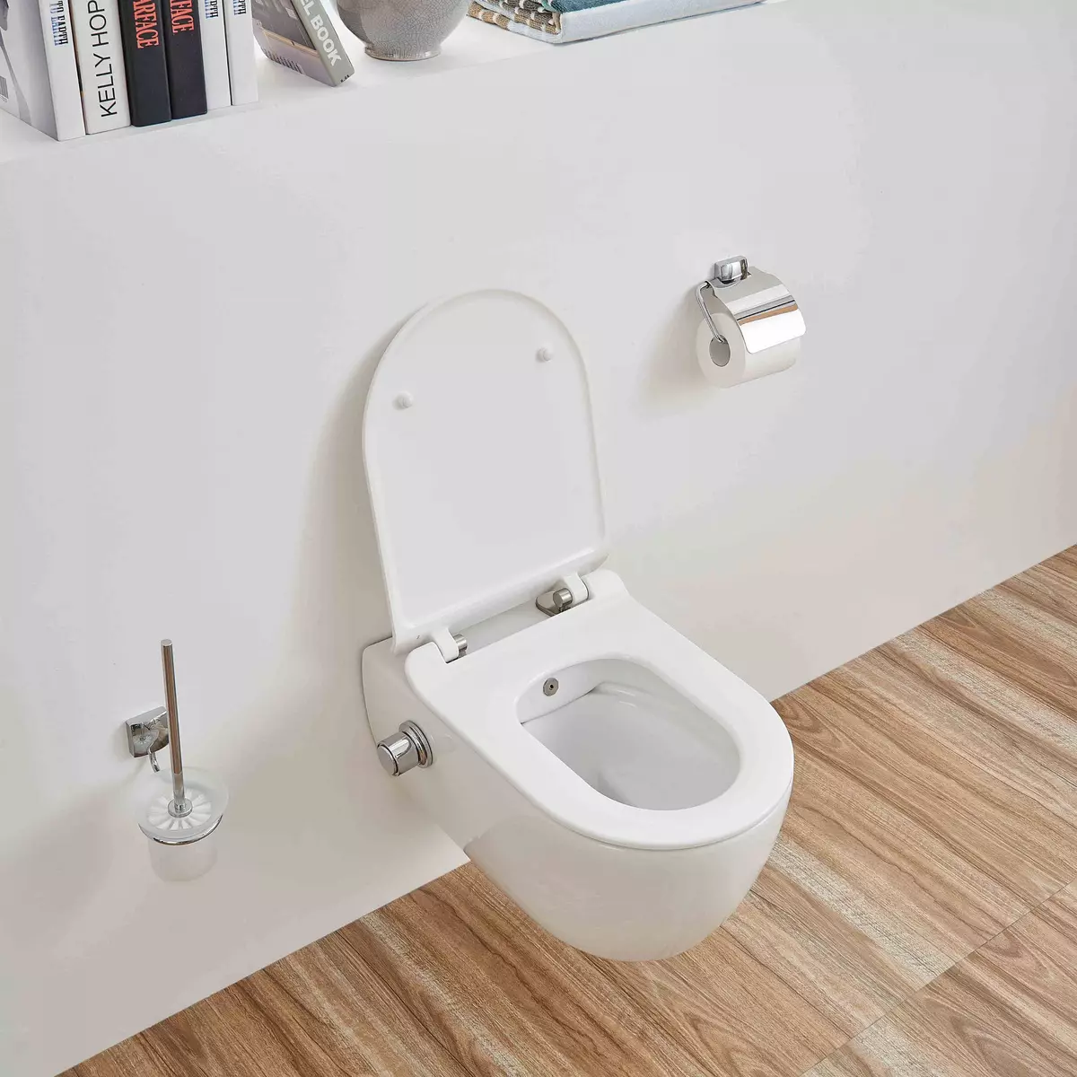 WC egy bidé funkcióval: Pendant WC-vel kettő egy beépített WC-bicséttel, padló WC-vel, egy bift, vélemények 10554_16
