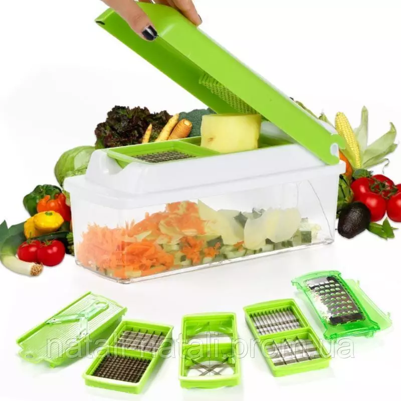 Овошни растителни секачи: електрични модели за зеленчук и овошје, рачни универзални модели за резба. Спирални плодови зеленчук секачи 10593_7