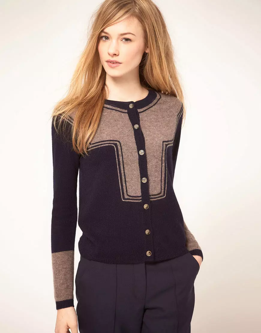 Femra Cashmere Jumper (66 foto): me v-qafë, bluzë klasike lesh kashmiri 1065_15