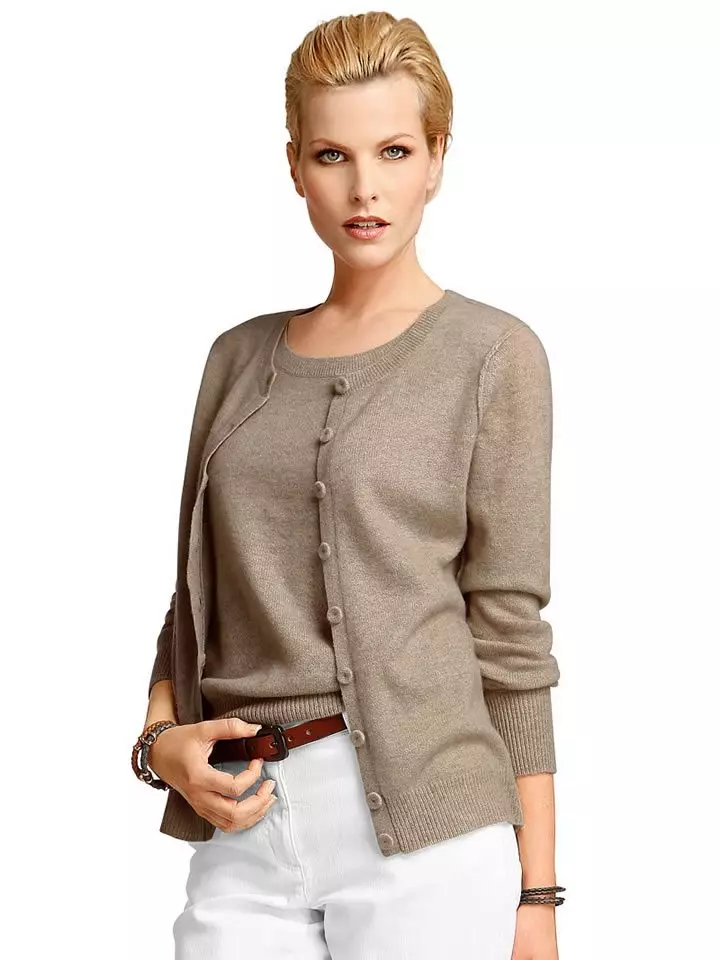 Emakumezko Cashmere Jumper (66 argazki): V-lepoarekin, Cashmere Jumper klasikoarekin 1065_16