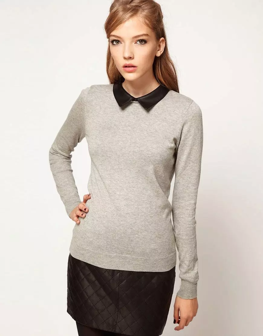 Femra Cashmere Jumper (66 foto): me v-qafë, bluzë klasike lesh kashmiri 1065_36