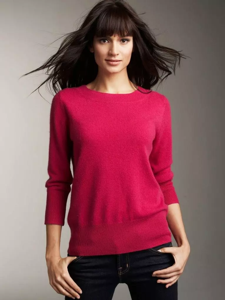 Female Cashmere Jumper (66 Valokuvat): V-kaula, Classic Cashmere Jumper 1065_5