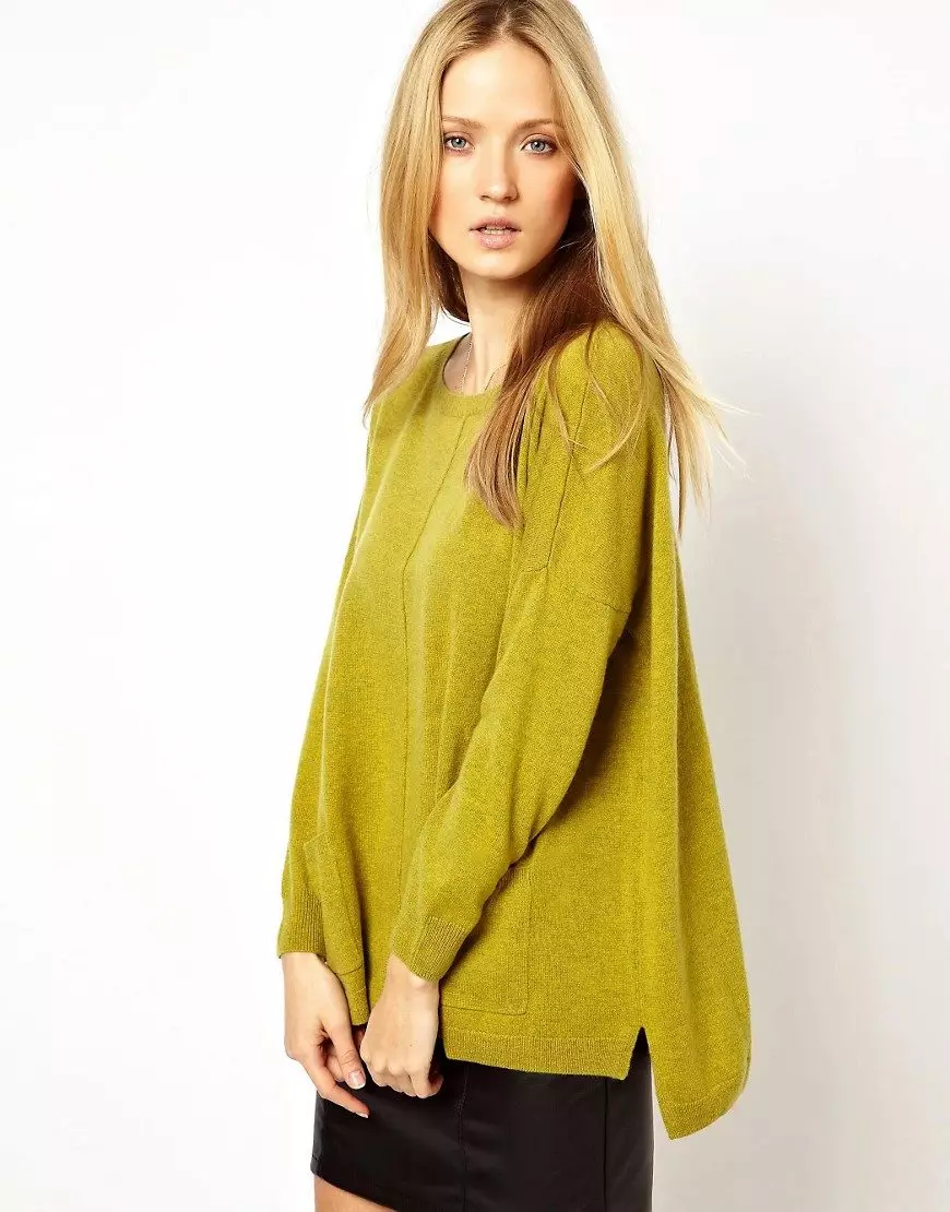 ქალი Cashmere Jumper (66 ფოტო): V- კისერზე, კლასიკური Cashmere Jumper 1065_51