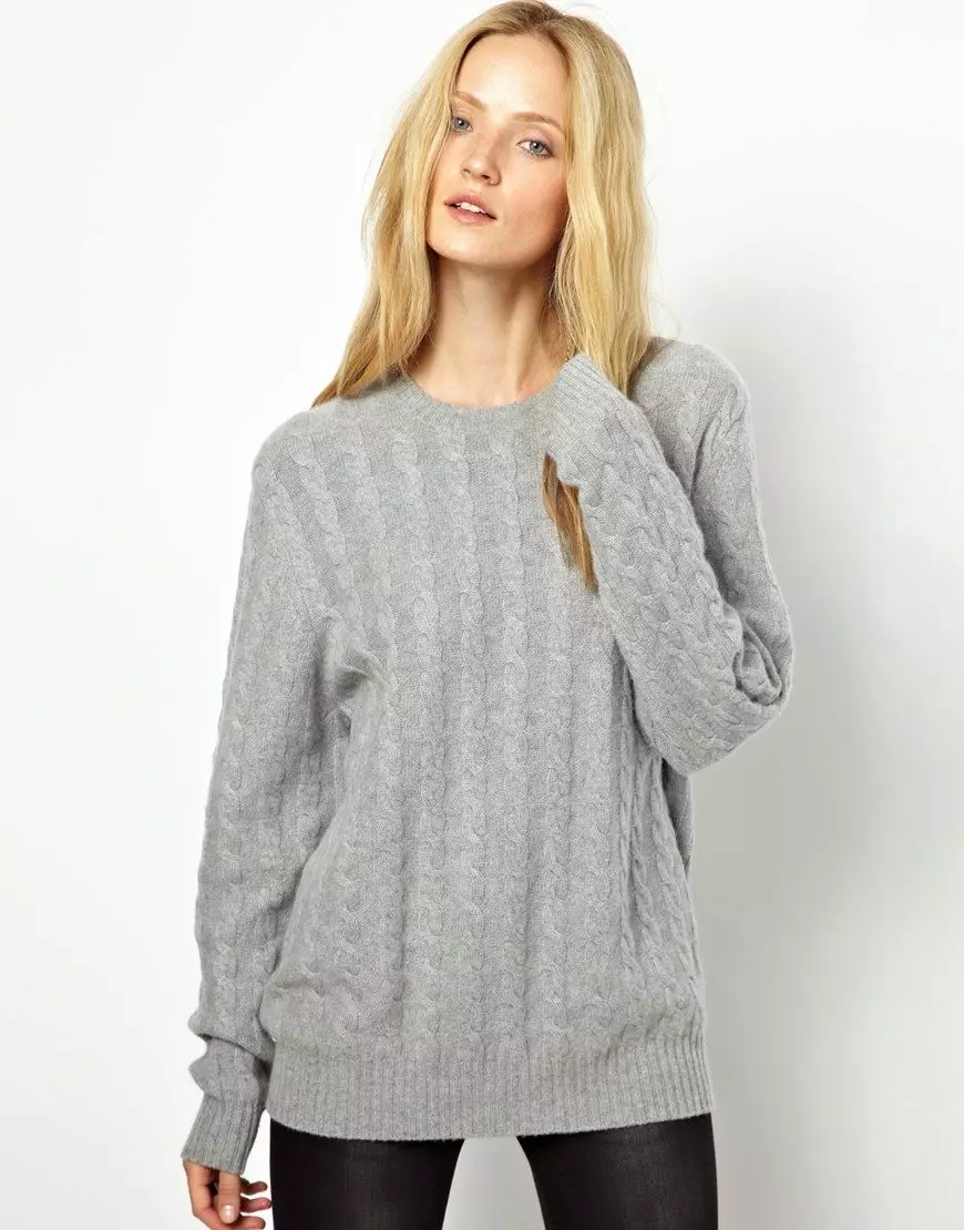 Female Cashmere Jumper (66 Foto): Dengan V-Neck, Klasik Kasmir Jumper 1065_56