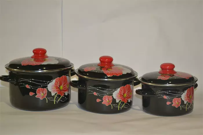 Enameled Saucepans (27 photos): Tsananguro yeSAUCEPAN yekugadzirwa kweRussia uye mamwe marudzi. Zvinoita here kuvaisa muvheni? Kuenzanisa ne simbi isina tsvina masaini. 10761_14