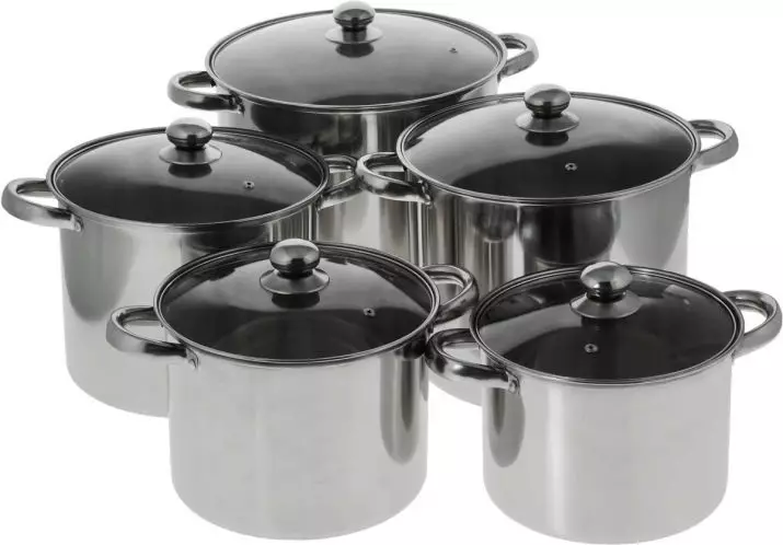 PANER & BOCH PANS: Katrangan saka set steel stainless steel lan sausepans liyane kanthi tutup lan tanpa, review 10766_6