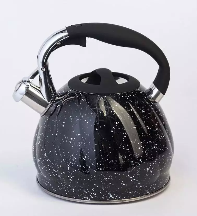 Kettle with a whistle (39 photos): enameled metal and other models for gas and other plates. Rating of the best German, Russian and other manufacturers 10767_13