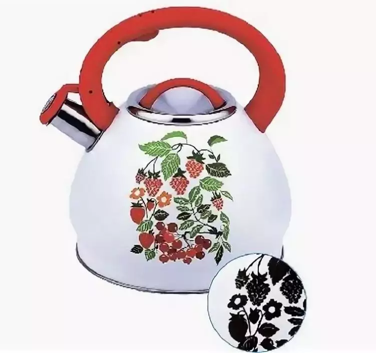 Kettle with a whistle (39 photos): enameled metal and other models for gas and other plates. Rating of the best German, Russian and other manufacturers 10767_30
