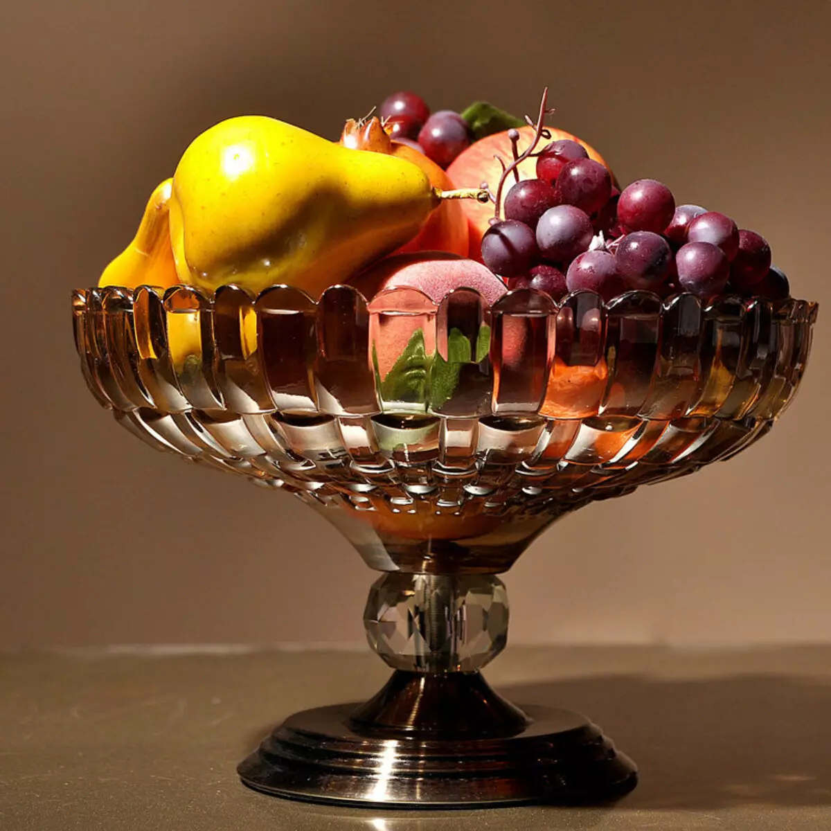 Fruta: estante de 3 niveles y jarrones de metal para frutas, vajillas de cristal en la pierna y otras opciones 10777_16