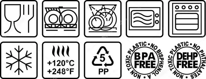 Marcatge de plats de plàstic (20 fotos): Tipus de designacions i descodificació d'icones en plats de plàstic per a aliments 10795_2