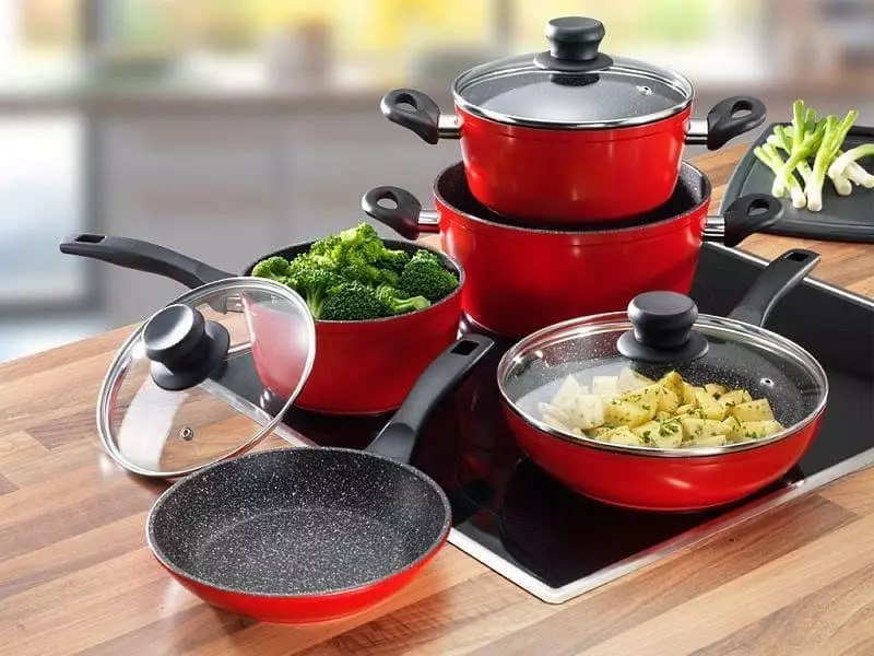 জার্মান প্যান্স: প্যান Zwilling এবং Fissler, Bekker এবং Webber, Germany থেকে অন্যান্য নির্মাতাদের আনন্দ এবং থালা বৈশিষ্ট্য 10804_3