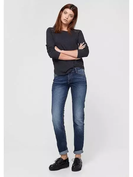 Stiept džinsi (52 fotogrāfijas): kas tas ir, sieviešu stieķu džinsi modeļi 1081_20