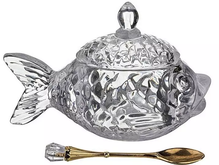 Ichornan (41 Fotoğraf): Silverware, Finft ile dekore edilmiş, bir kaşıkla kristal modeller, balıkçı ve 