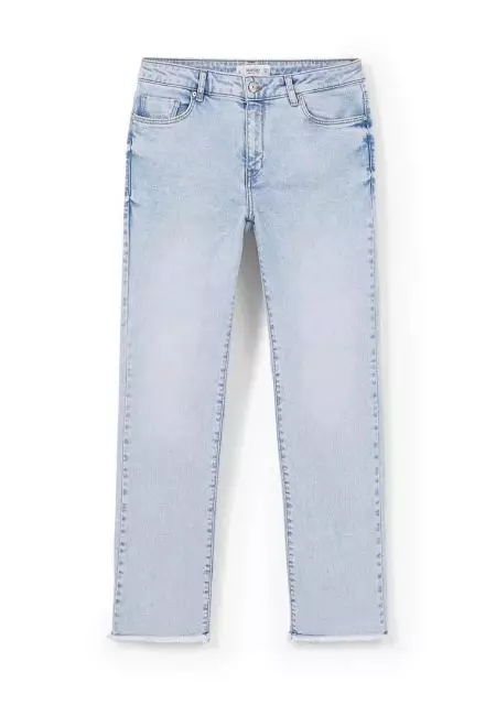 Jeans Lurus Wanita (45 Foto): Dengan mana dan bagaimana untuk memakai, panjang apa yang harus menjadi model langsung dari pinggul 1086_19