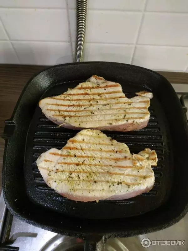 Fissman Frying Pan: Beskriuwing fan in grilled grill, cast-izeren frettenpanne en oare modellen. Resinsjes fan beoordelingen 10876_13