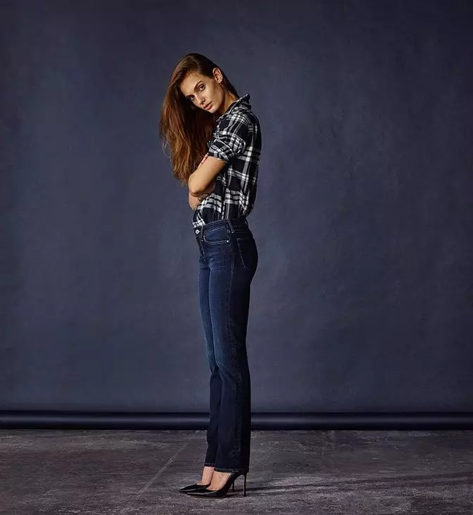 Amerikaanse jeans: gebrandmerk jeans Women's uit Amerika, hoe om die oorspronklike te onderskei 1089_23