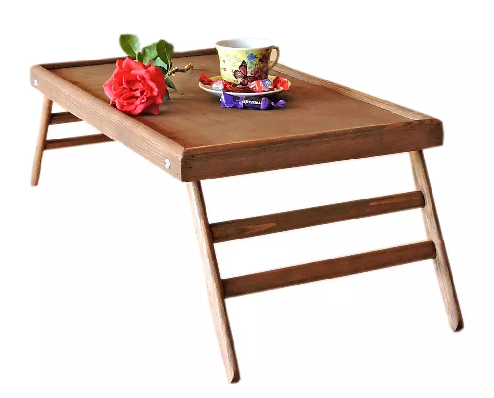 早餐托盤在床上：腿上的型號和折疊桌盤子，木製品為床和墊子選擇 10958_7