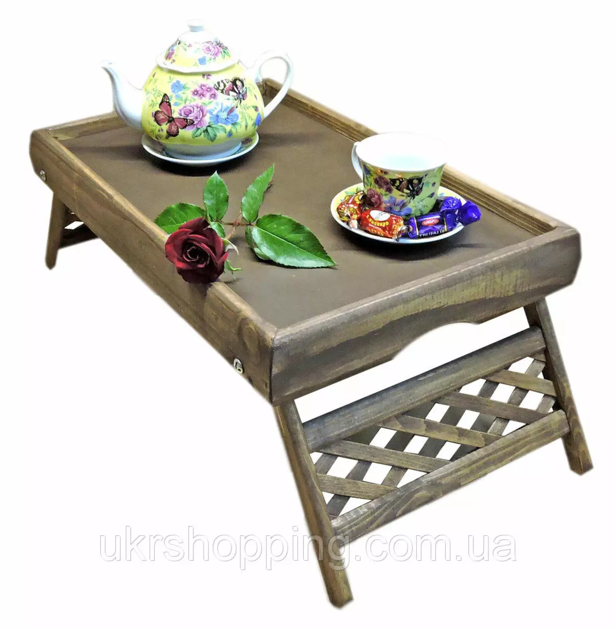 Піднос для сніданку в ліжко: моделі на ніжках і складаний столик-піднос, дерев'яний виріб для їжі в ліжко і варіанти з подушкою 10958_8