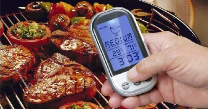 Fleischthermometer: So verwenden Sie drahtlose Geräte und mit einer Remote-Nadel? Wie erstellt man die Bereitschaftstemperatur auf dem Tisch? 10974_11