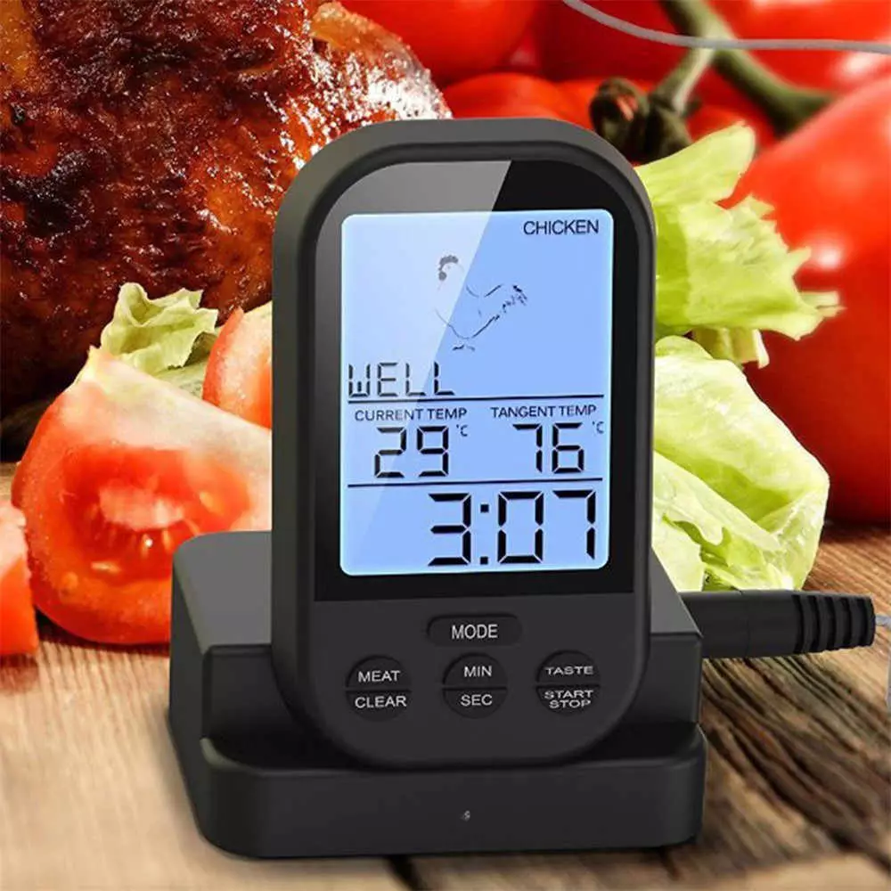 Fleischthermometer: So verwenden Sie drahtlose Geräte und mit einer Remote-Nadel? Wie erstellt man die Bereitschaftstemperatur auf dem Tisch? 10974_23
