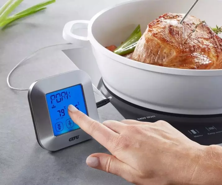 Fleischthermometer: So verwenden Sie drahtlose Geräte und mit einer Remote-Nadel? Wie erstellt man die Bereitschaftstemperatur auf dem Tisch? 10974_26