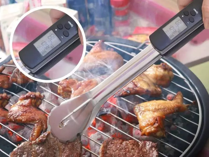 Fleischthermometer: So verwenden Sie drahtlose Geräte und mit einer Remote-Nadel? Wie erstellt man die Bereitschaftstemperatur auf dem Tisch? 10974_3