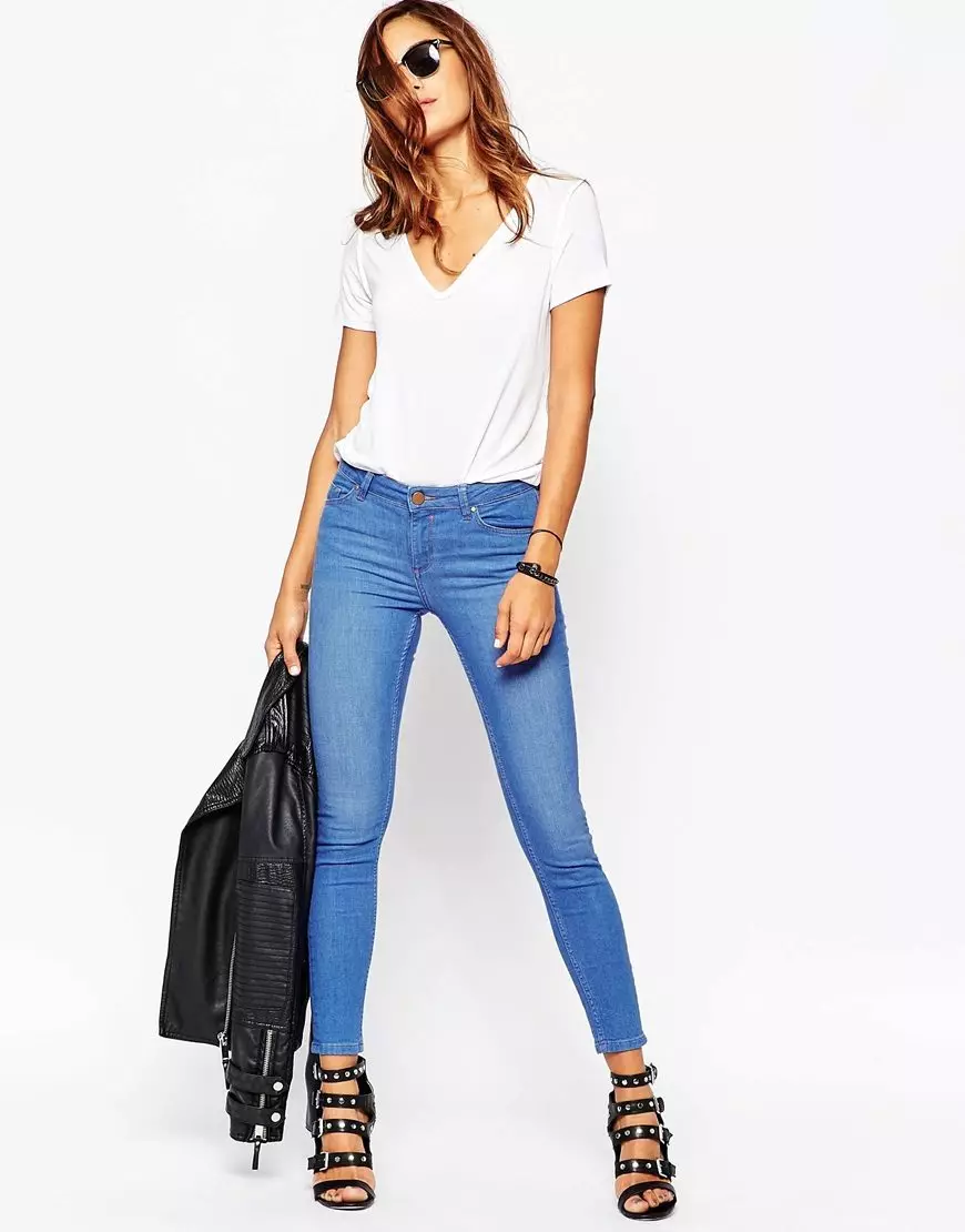 Jeans Skinny (75 fotos): o que é, os modelos femininos, co que usan zapatos, cales son as diferenzas para o delgado de Slim 1100_38
