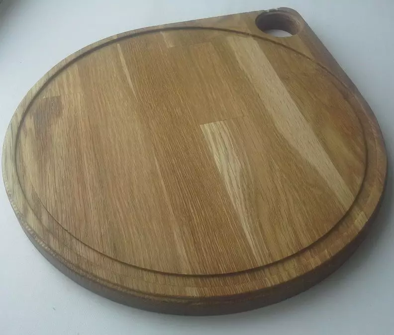 ピザ黒板：木製の丸板の概要のサイズ40 cmピザ、竹、ハンドルで回転 11010_6
