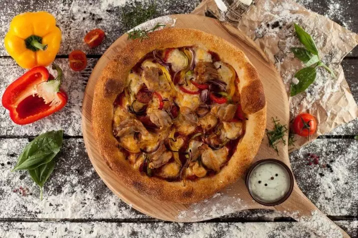 Pizza liitutaulu: Yleiskatsaus puiset pyöreät levyt Koko 40 cm ruokinta pizzaa, bambusta ja pyörivä kahvalla 11010_8