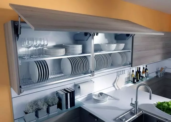 Kabinede bulaşıklar için kurutucu: Plakalar ve diğer modeller için dahili köşe mutfak kurutucuların tanımı 11057_30