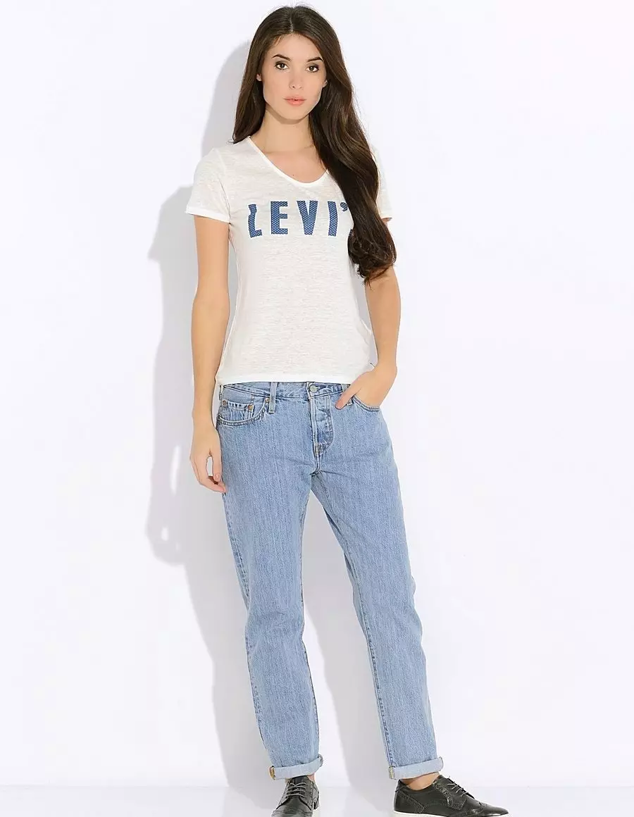 Lewis jeans (87 foto's): Frouljusmodellen, hoe kin ik de falske levis ûnderskiede, hoefolle binne yn 'e FS 1106_53