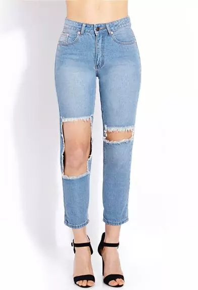 Jeans bi holikan: 120 wêneyên jeansên lehî yên jinê, bi ku cilê 1111_15