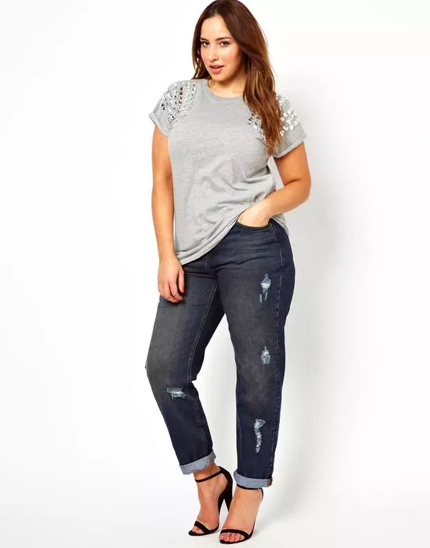 Seluar jeans untuk tarian penuh dan perempuan (64 gambar): meregangkan, untuk pinggul penuh, trend fesyen saiz besar 1113_6