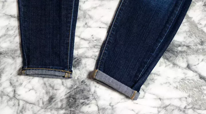 Yanayi da kwasfan fayiloli akan jeans (Hotunan 78): yadda ake samun jeans ga 'yan mata da kuma yin kwasfan fayiloli, umarni na jeans, umarni Yadda za a juya 1114_18