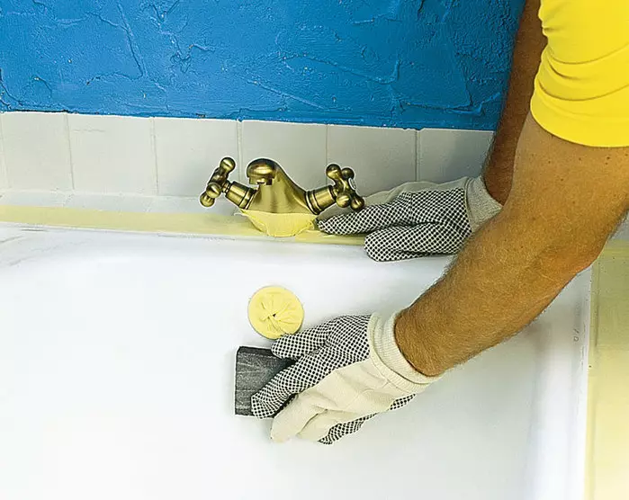 Como limpar o baño? 83 Fotos Como extraditar o revestimento dun bo refrixerante e vinagre na casa, que o lavado dun deseño de reparto de amarela e terra 11150_21