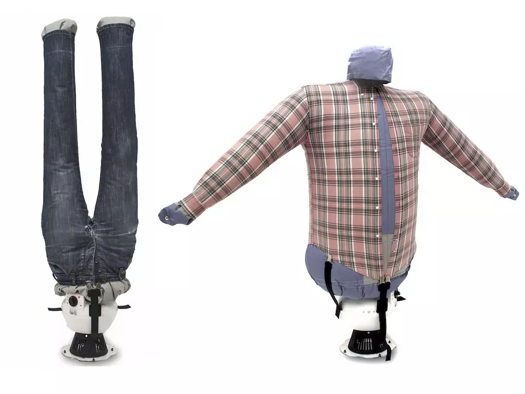 Gludināšana Manekens: Universālu piepūšamo aparātu vienība gludināšanai prāmju krekli un vīriešu apģērbi