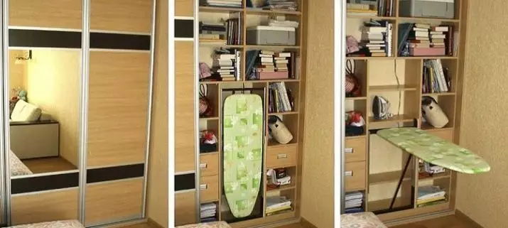 Built-in ironing board (33 photos): retractable folding board, built into the cabinet and mechanisms of hidden folding fixture 11189_30