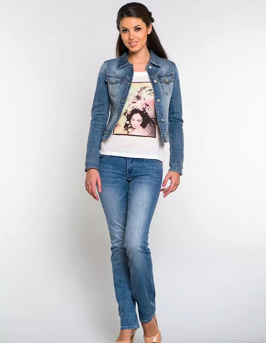 Klassike rjochte froulike jeans mei hege lâning (59 foto's): Wat te dragen 1120_52