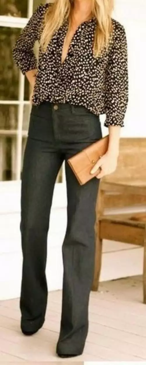 กางเกงยีนส์เอวสูง - กางเกงยีนส์ผู้หญิงที่มีการลงจอดสูง (94 รูป): สิ่งที่สวมใส่ 1125_16